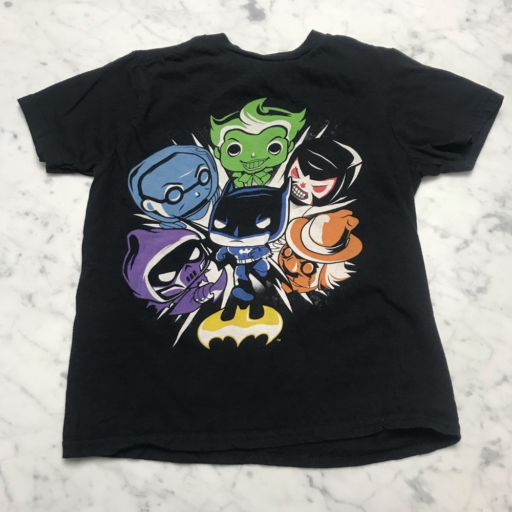 Pop Tees Batman Joker Kids Boys Black T-Shirt